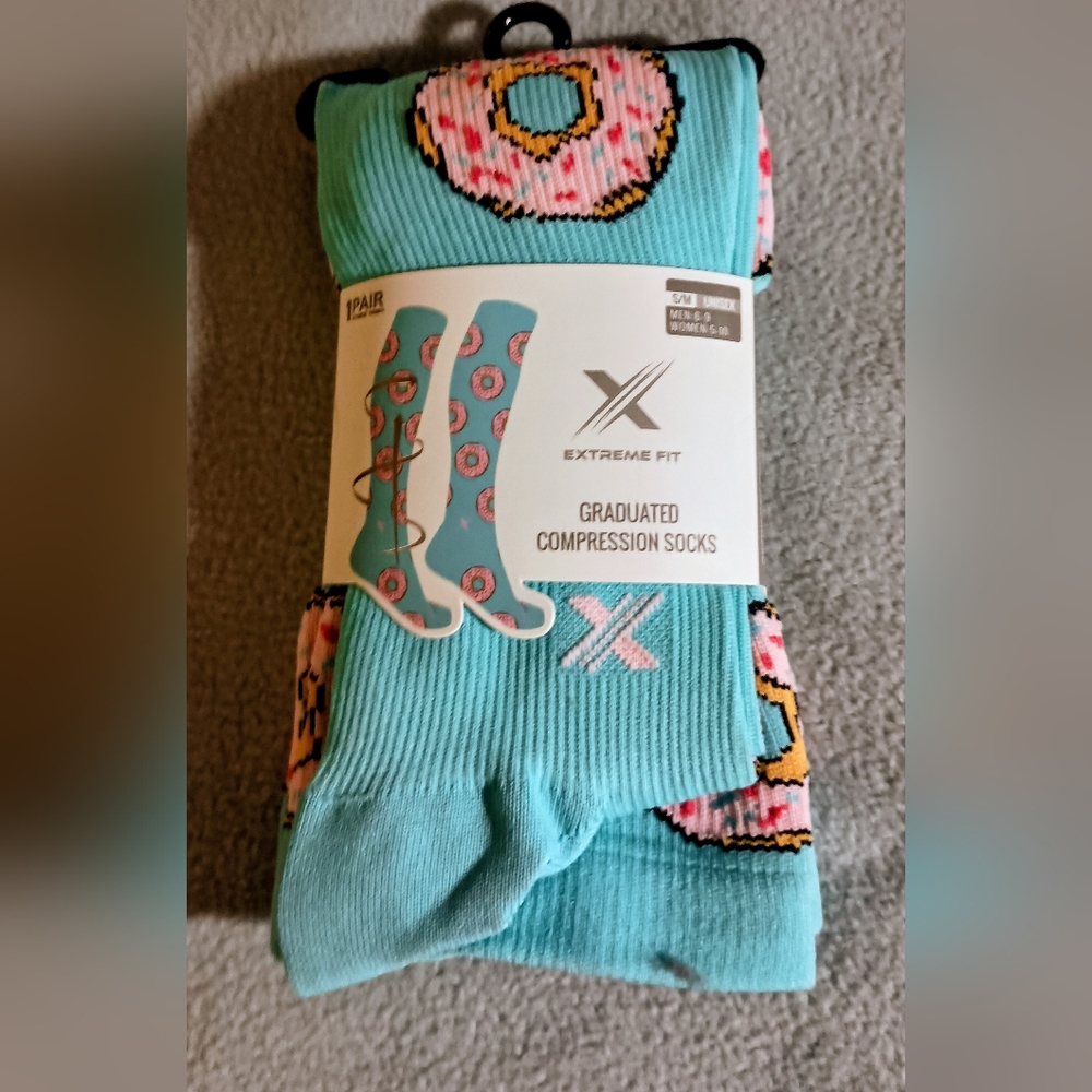 Brand New With Tags.  Graduated Compression Socks - Teal Blue